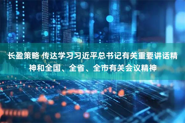 长盈策略 传达学习习近平总书记有关重要讲话精神和全国、全省、全市有关会议精神